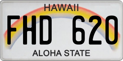 HI license plate FHD620