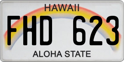 HI license plate FHD623