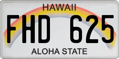 HI license plate FHD625