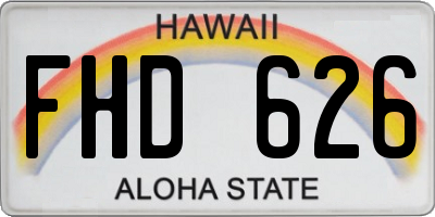 HI license plate FHD626