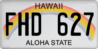 HI license plate FHD627