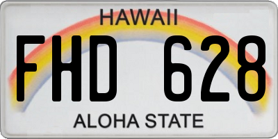 HI license plate FHD628