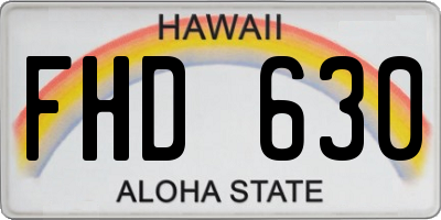 HI license plate FHD630
