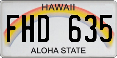 HI license plate FHD635