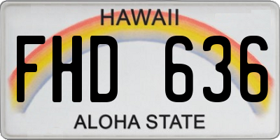 HI license plate FHD636
