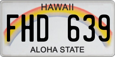 HI license plate FHD639