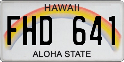 HI license plate FHD641