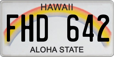 HI license plate FHD642