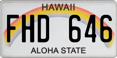 HI license plate FHD646