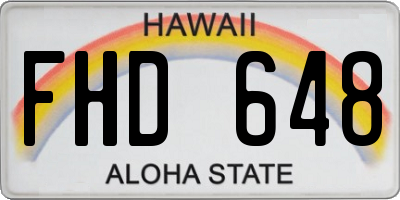 HI license plate FHD648