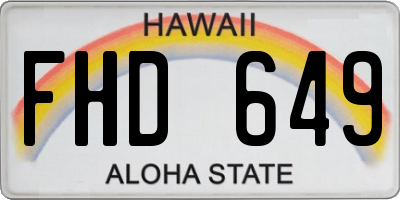 HI license plate FHD649