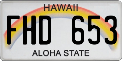 HI license plate FHD653