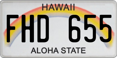 HI license plate FHD655