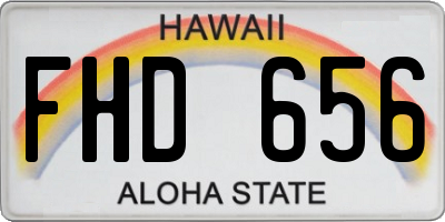 HI license plate FHD656