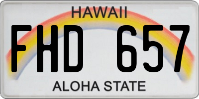 HI license plate FHD657