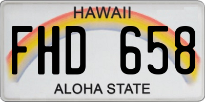 HI license plate FHD658