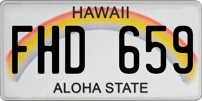 HI license plate FHD659