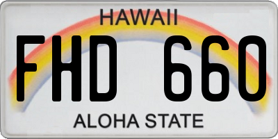 HI license plate FHD660