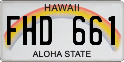 HI license plate FHD661