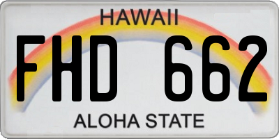 HI license plate FHD662