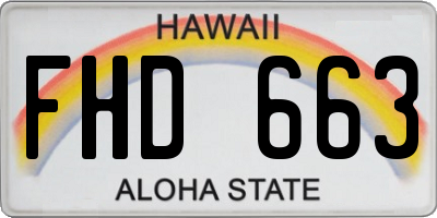 HI license plate FHD663