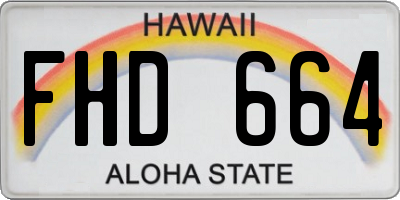 HI license plate FHD664