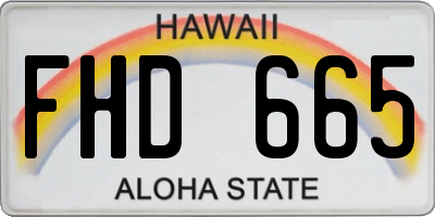 HI license plate FHD665
