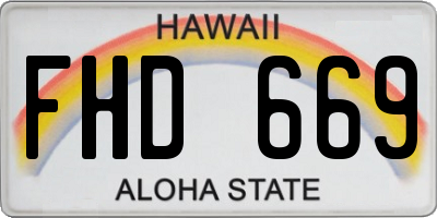 HI license plate FHD669