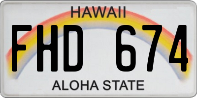 HI license plate FHD674