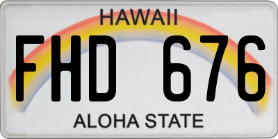 HI license plate FHD676