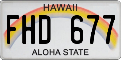 HI license plate FHD677
