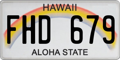 HI license plate FHD679