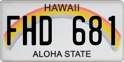 HI license plate FHD681