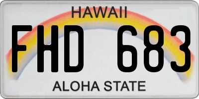 HI license plate FHD683