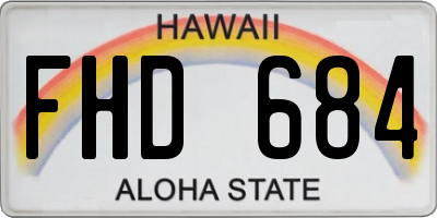 HI license plate FHD684