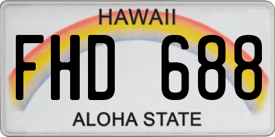 HI license plate FHD688