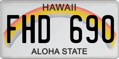 HI license plate FHD690
