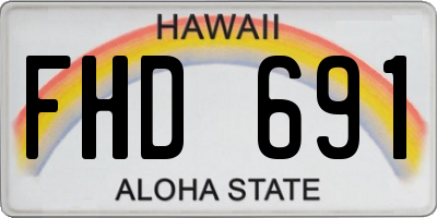 HI license plate FHD691