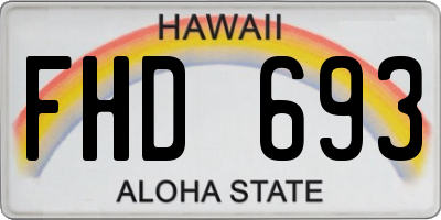 HI license plate FHD693