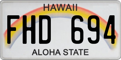 HI license plate FHD694