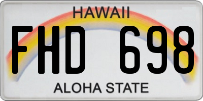 HI license plate FHD698