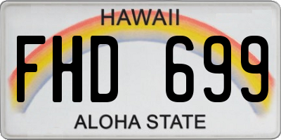 HI license plate FHD699
