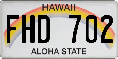 HI license plate FHD702
