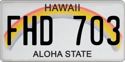HI license plate FHD703