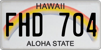 HI license plate FHD704