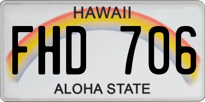 HI license plate FHD706