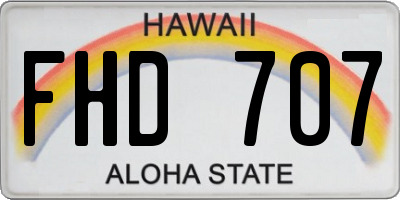 HI license plate FHD707