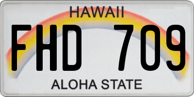 HI license plate FHD709