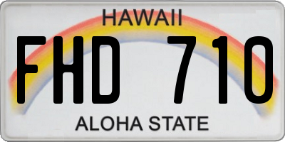 HI license plate FHD710