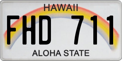 HI license plate FHD711